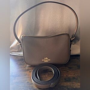 Coach Kailey Dark Stone Leather Shoulder Bag
